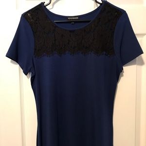 Express Lace Overlay Tee NWOT